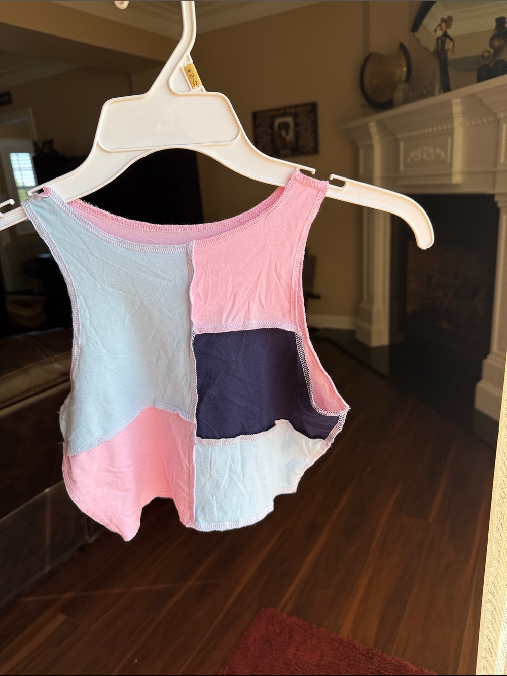SHEIN Pink, Light Blue & Navy Colorblock Top